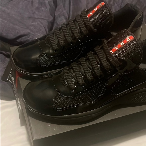 Prada Black Sneakers Classic Low-Top Design - Picture 1 of 12